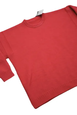Handmade ruby red knit jumper, L