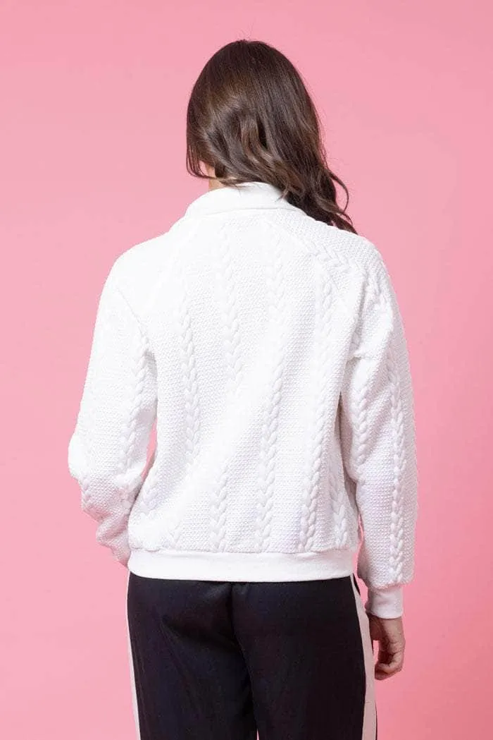 Jacky Zip-Up Sweater White