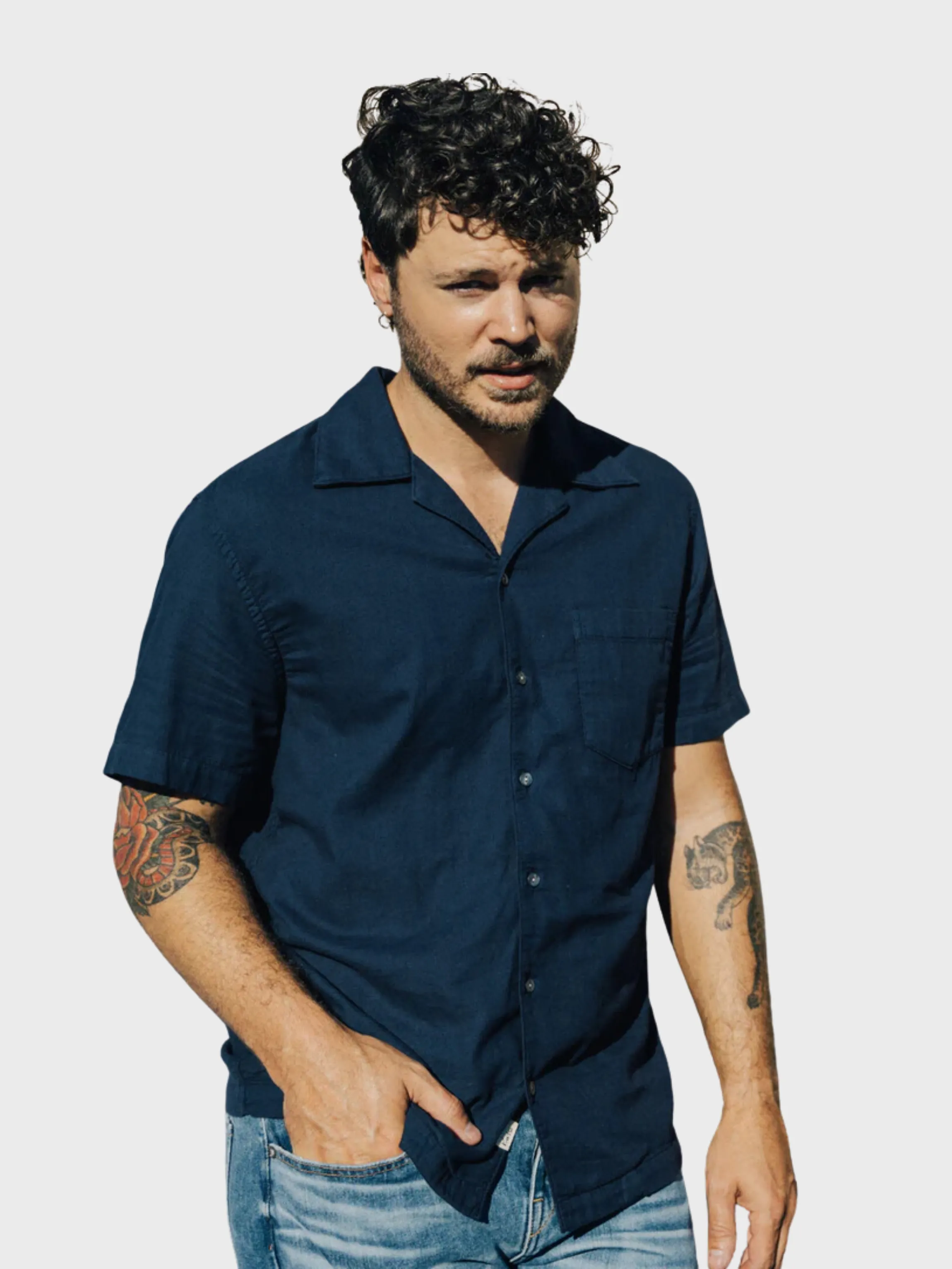 Kato The Wrench SS WGauze Organic Button Up Lavender SS24