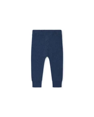 Knit Baby Leggings in Blue Chine