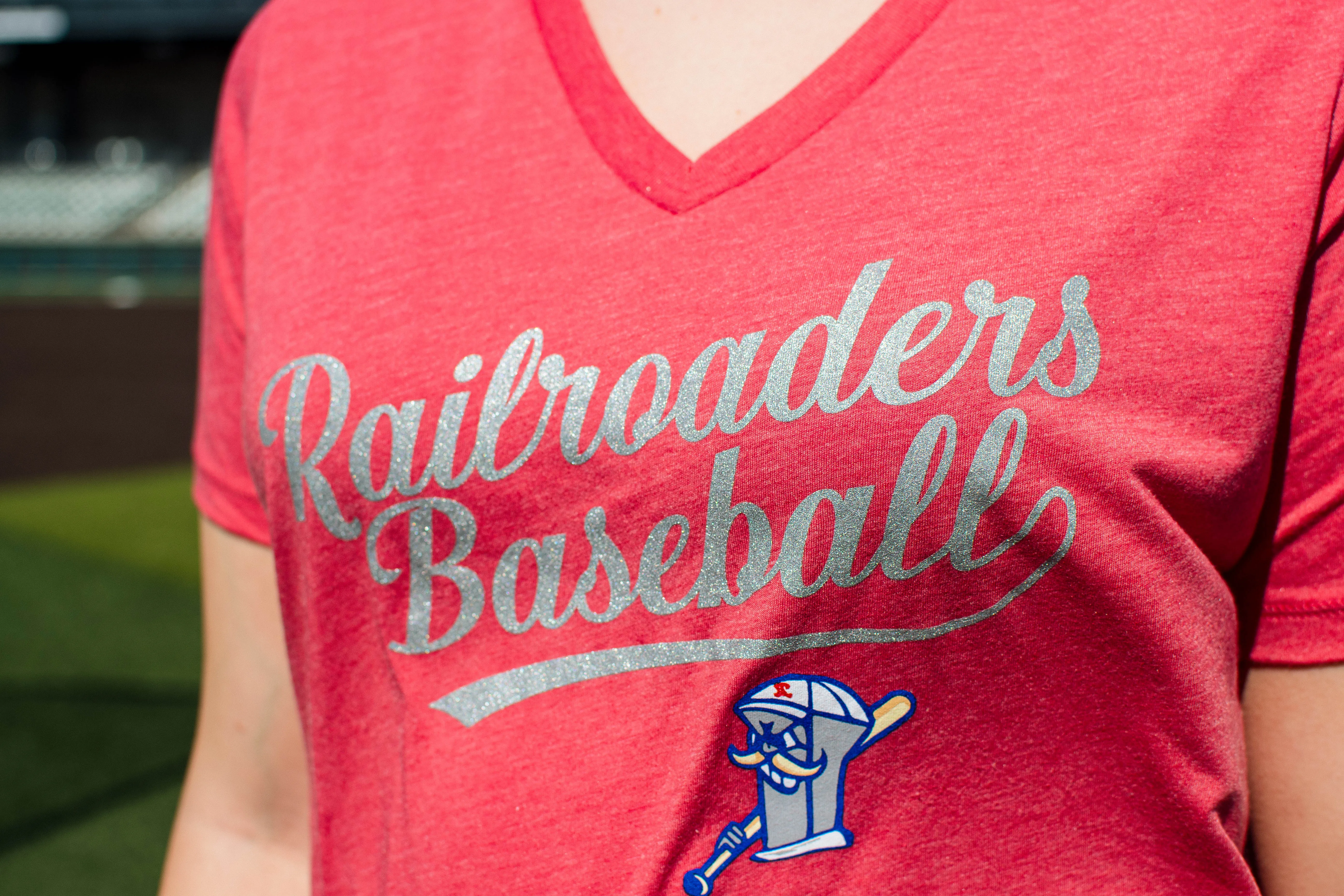 Ladies Metallic V-Neck Tee