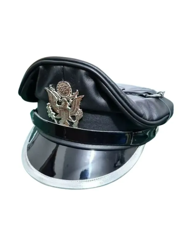 Leather Military Cap