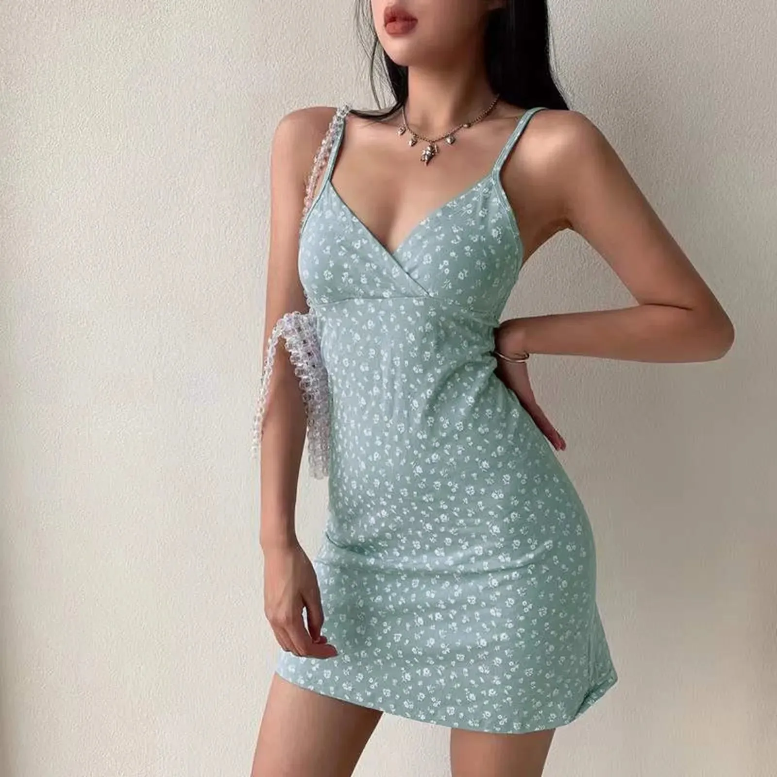 LVSANW Casual Pregnancy Dresses Womens Printed Boho Sundress For Women Casual Summer Dress V Neck Formal Dress Belts for Women