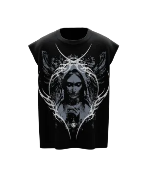 Maria Unisex Black Boxy Vest