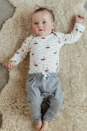 Merino Emerson Baby Leggings - Cornflower