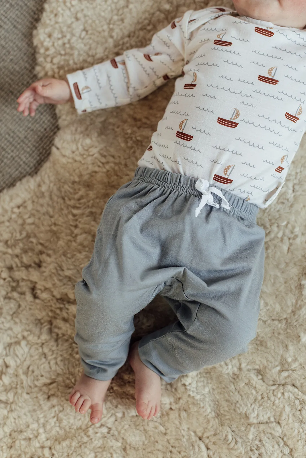 Merino Emerson Baby Leggings - Cornflower