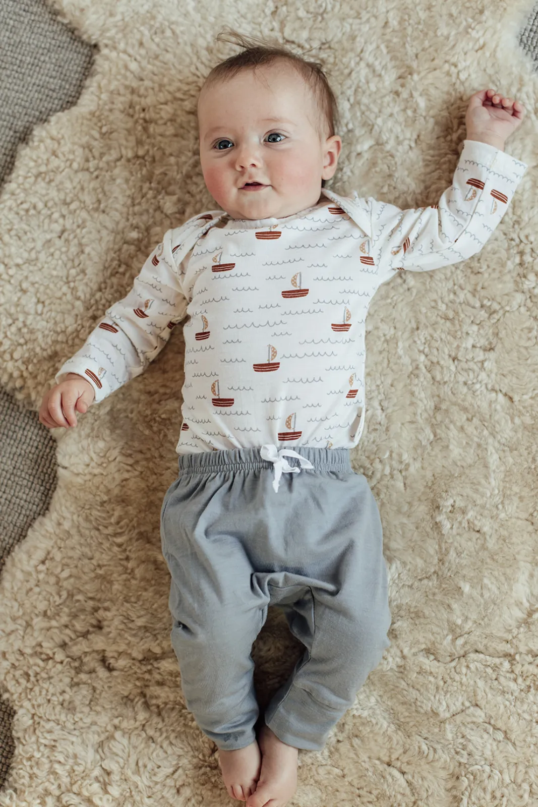 Merino Emerson Baby Leggings - Cornflower