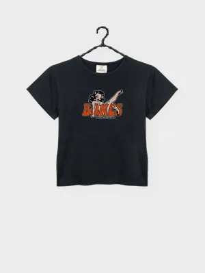 Open 24 Hours Baby Tee - Vintage Black