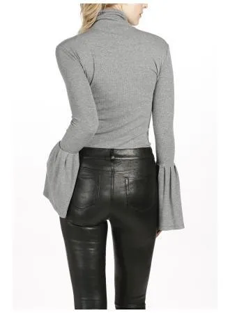 Paige Premium Denim- Kenzie Turtleneck Dark Heather Grey