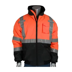 PIP 333-1740-OR/3X ANSI Type R Class 3 Value Black Bottom Bomber Jacket