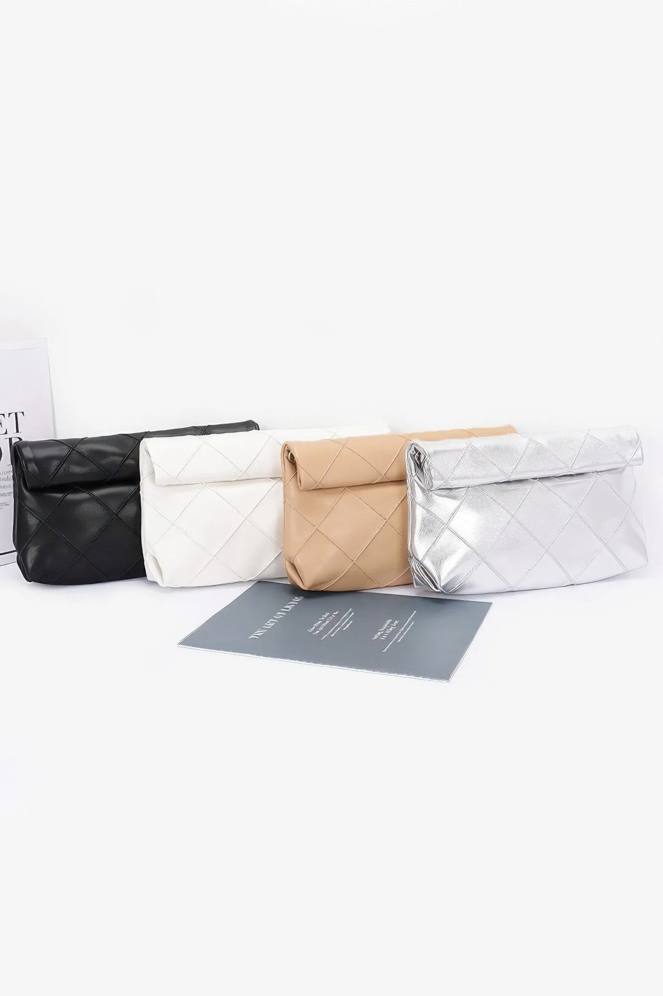 Quilted Faux Leather Pouch