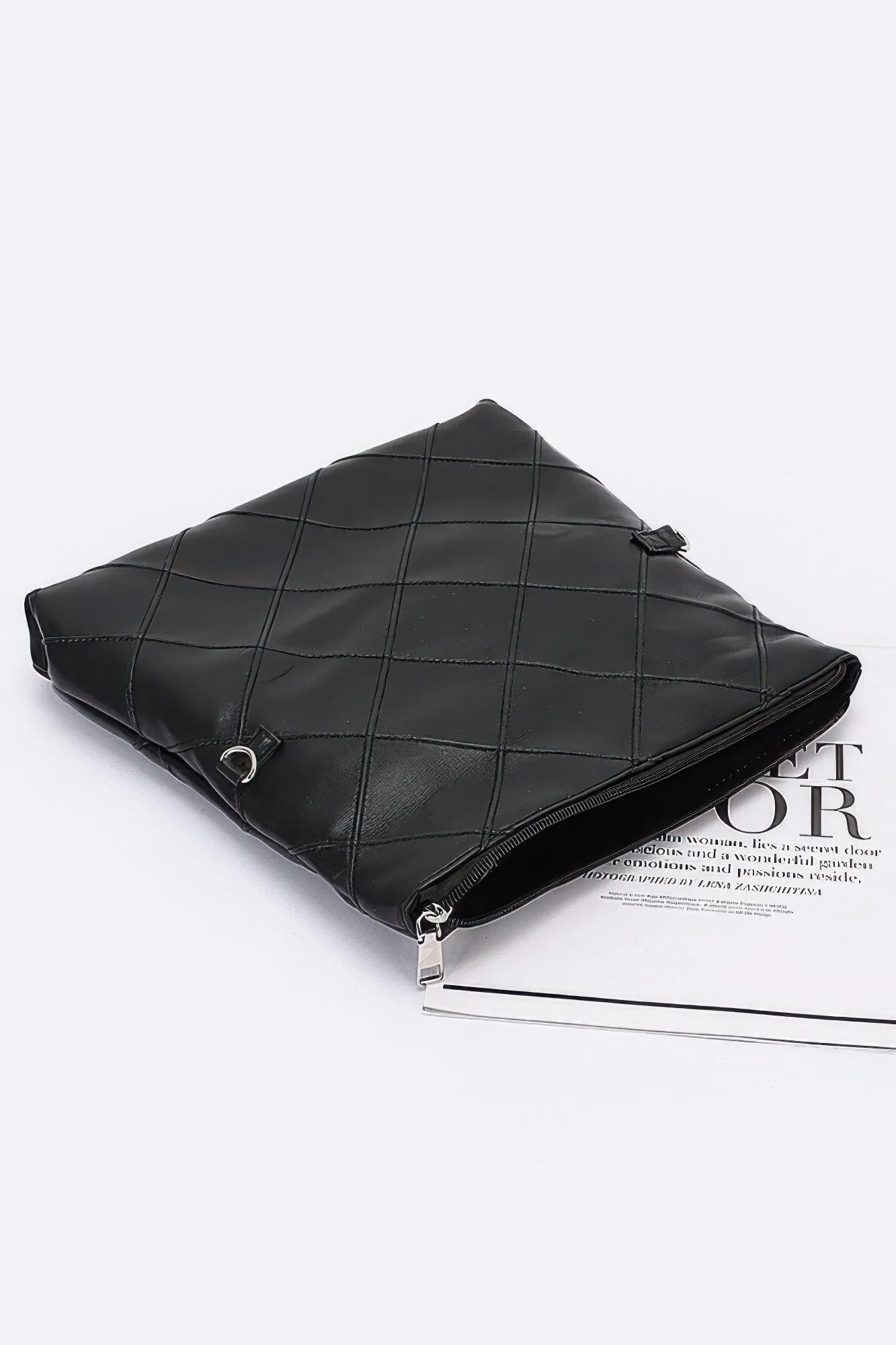 Quilted Faux Leather Pouch