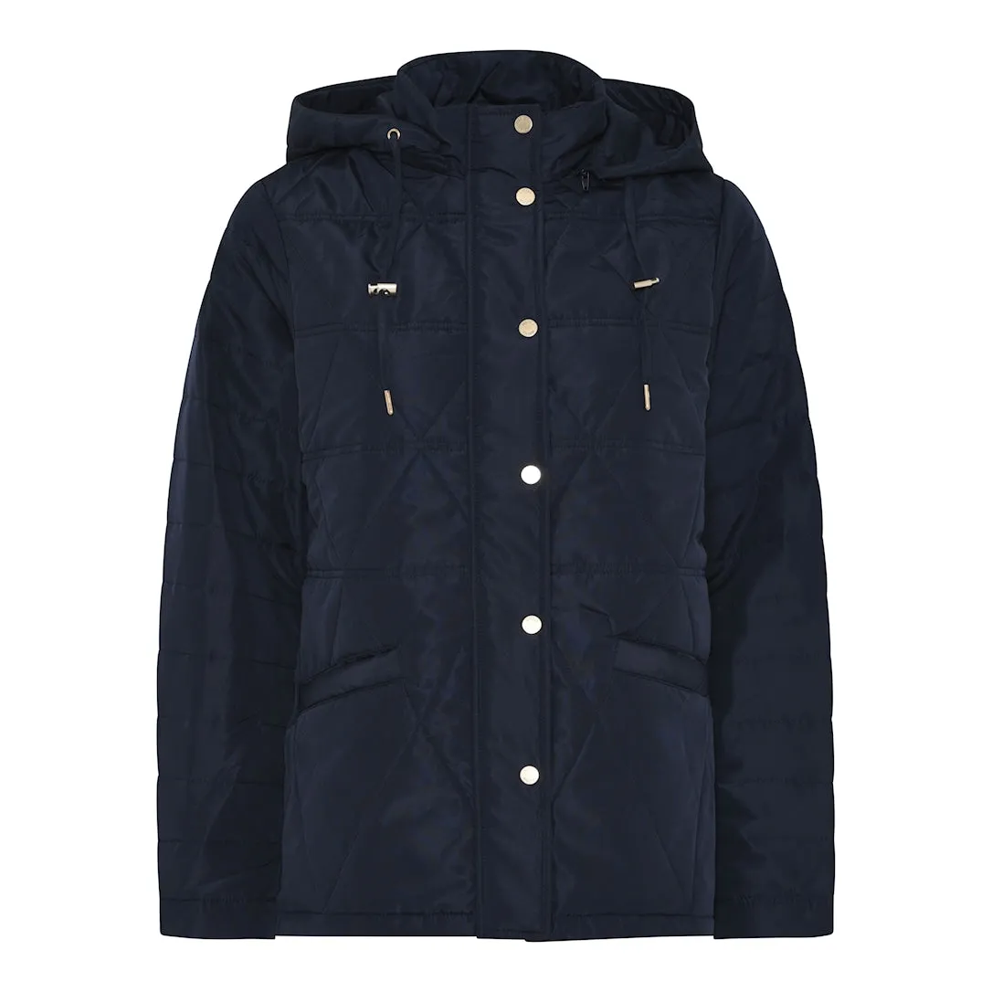 Quilted Jacket with Hood - Navy