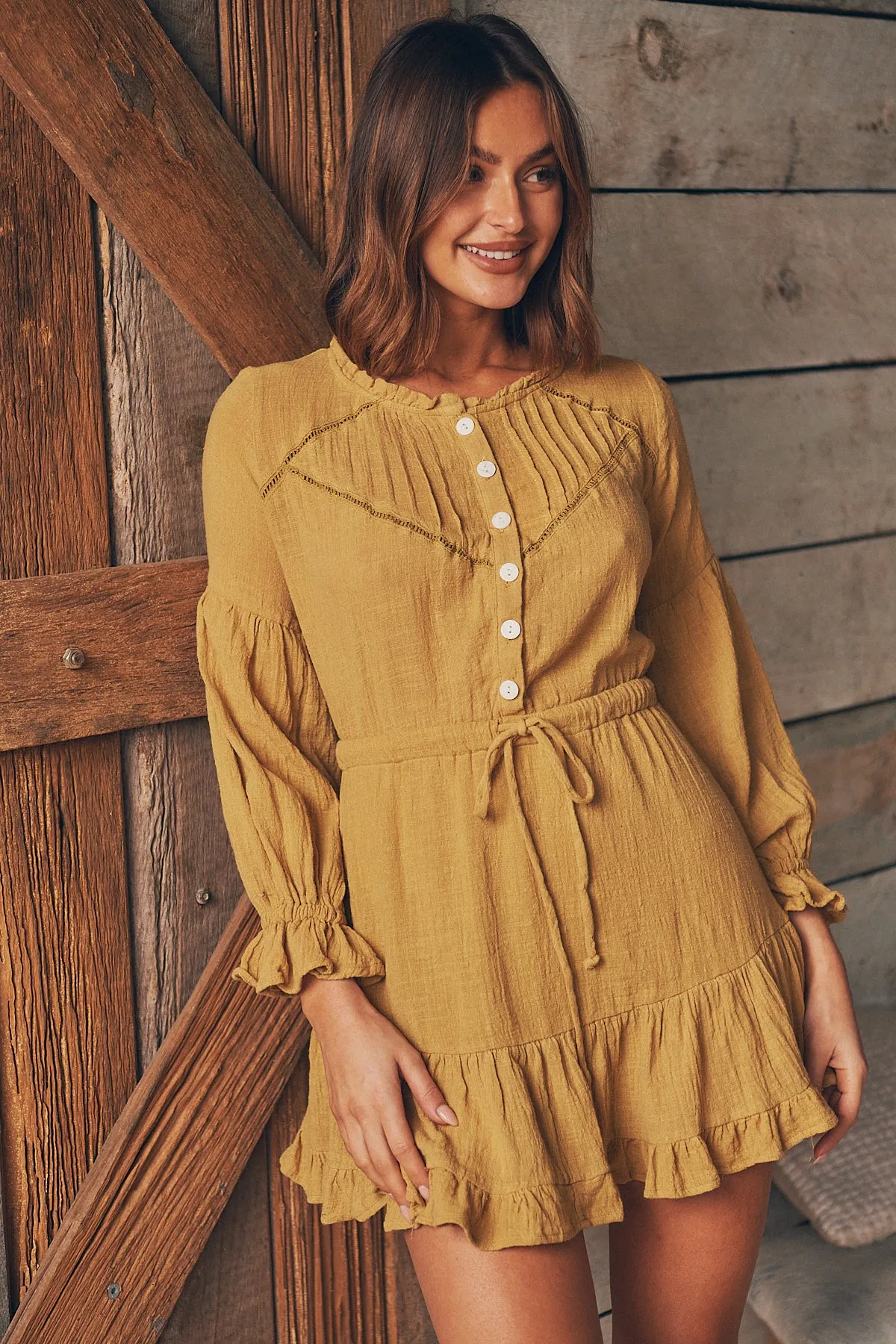 Rafael Ginger Long Sleeve Shirt Dress