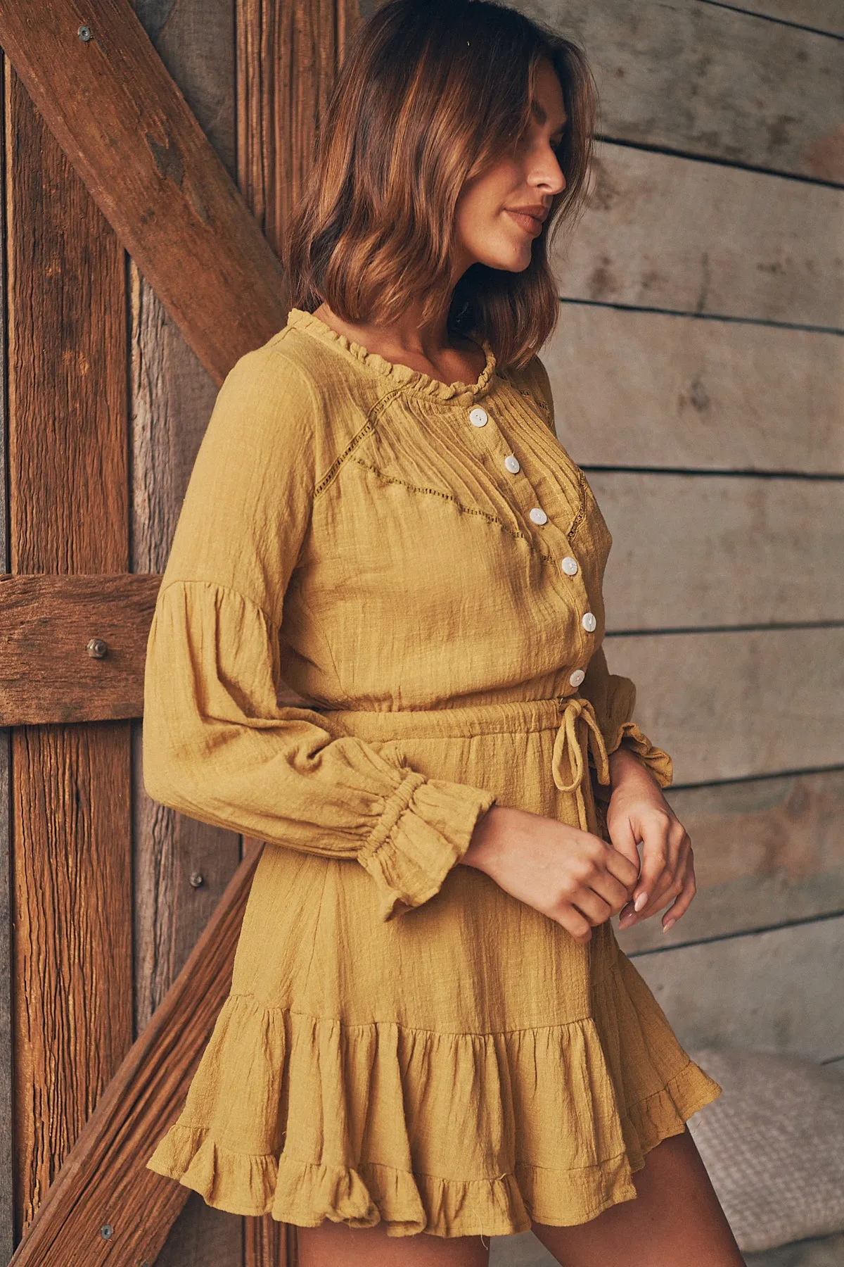 Rafael Ginger Long Sleeve Shirt Dress