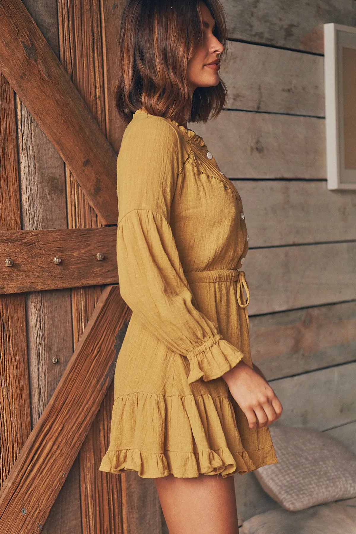 Rafael Ginger Long Sleeve Shirt Dress