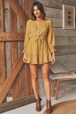 Rafael Ginger Long Sleeve Shirt Dress