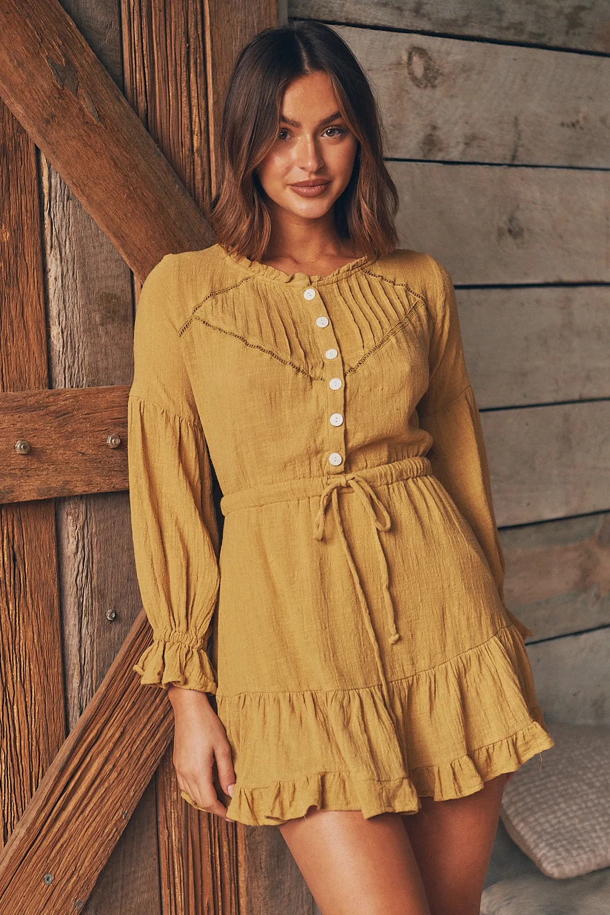 Rafael Ginger Long Sleeve Shirt Dress