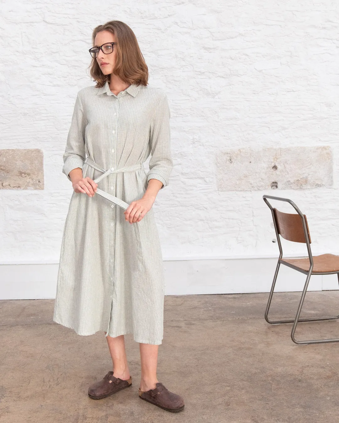 Rita Striped Shirt Dress