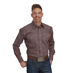 Roper Men's Ginger Foulard Brown Shirt