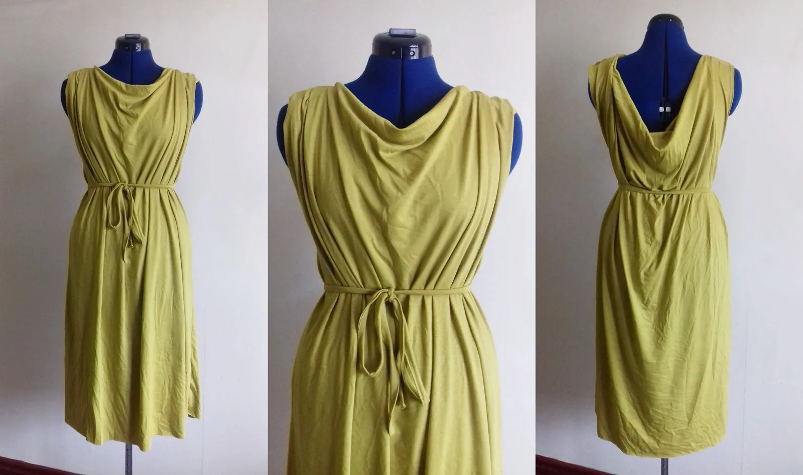 Scoop Neck Mustard Yellow Dress