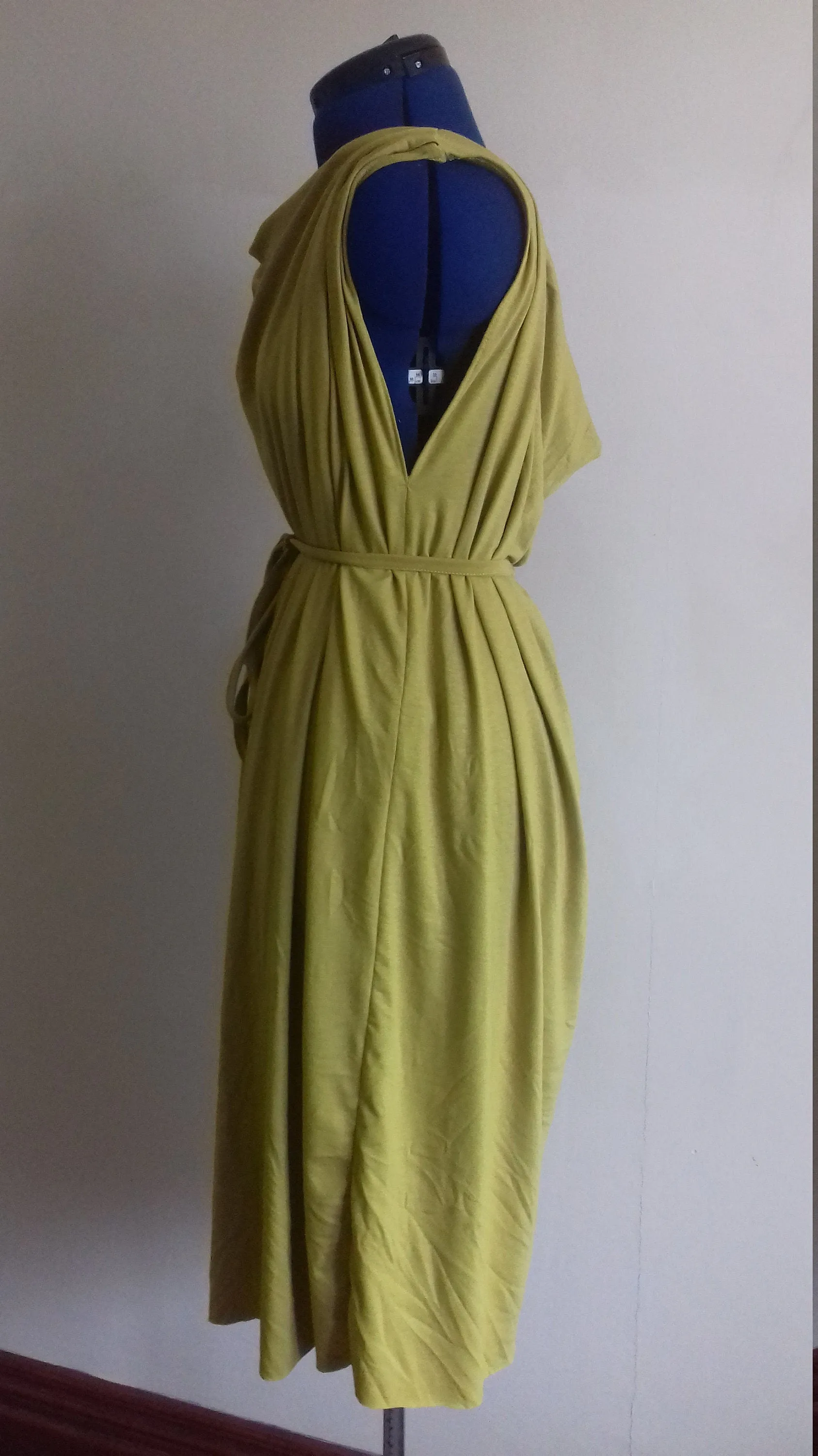 Scoop Neck Mustard Yellow Dress