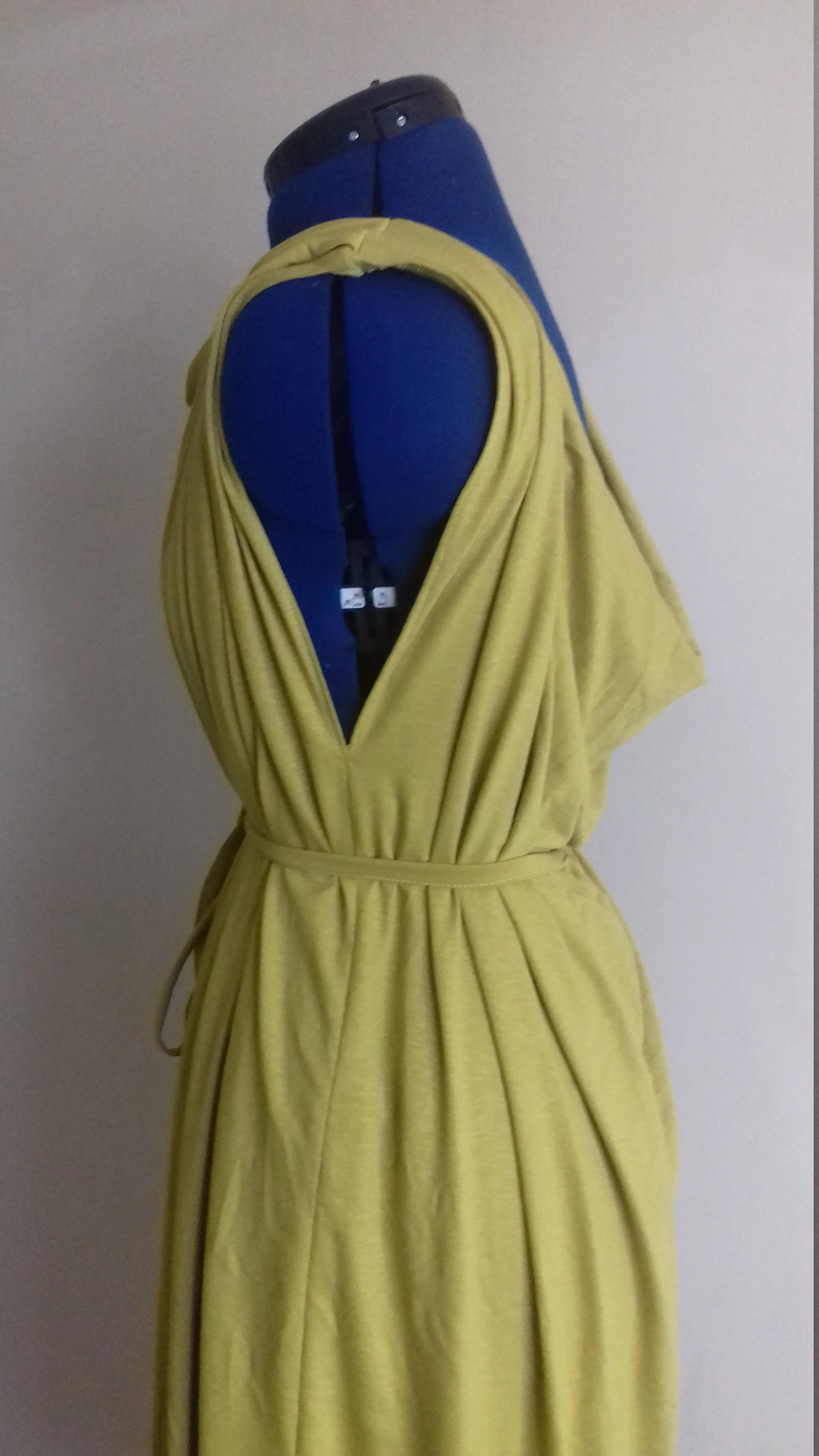Scoop Neck Mustard Yellow Dress