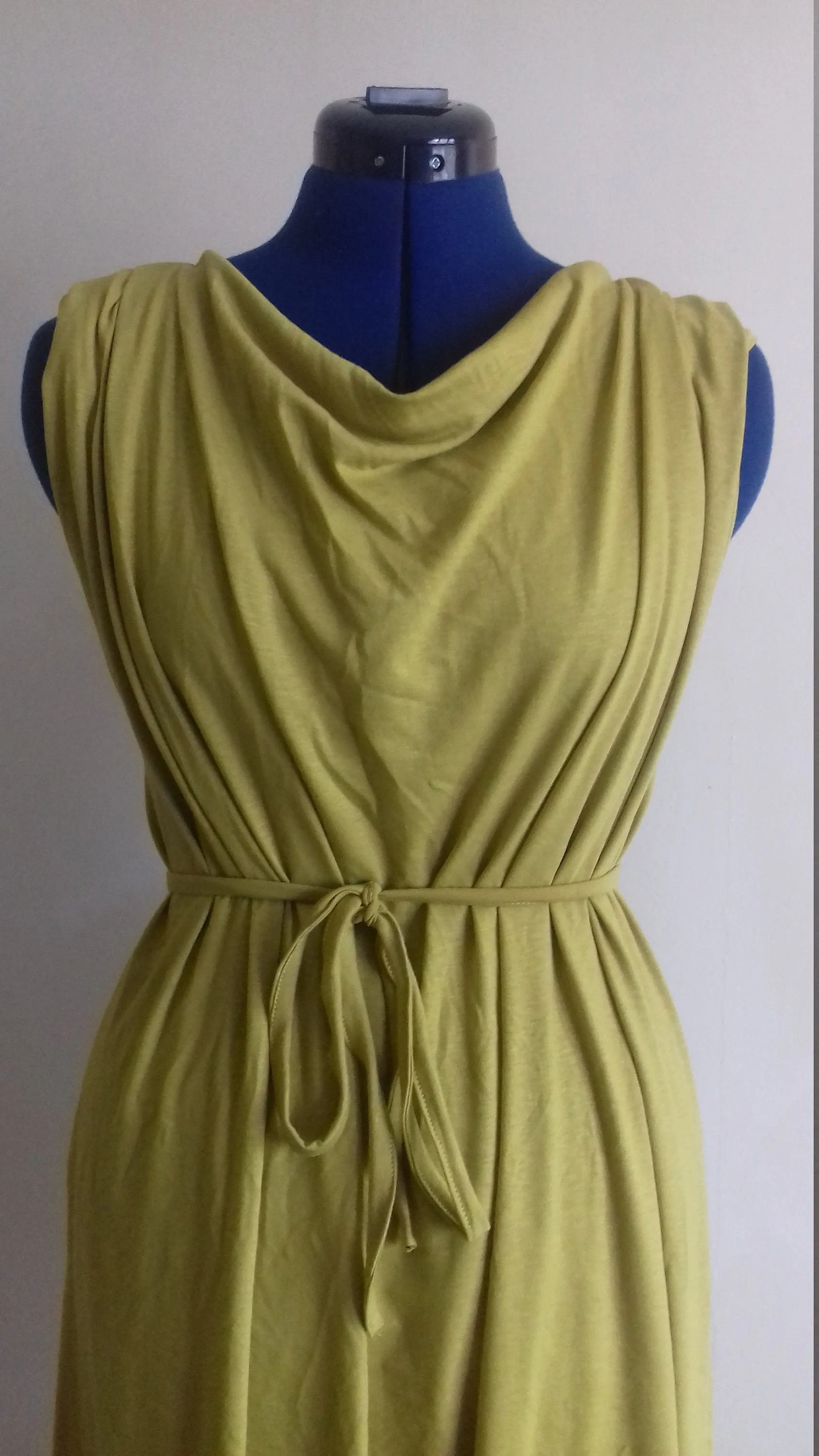 Scoop Neck Mustard Yellow Dress