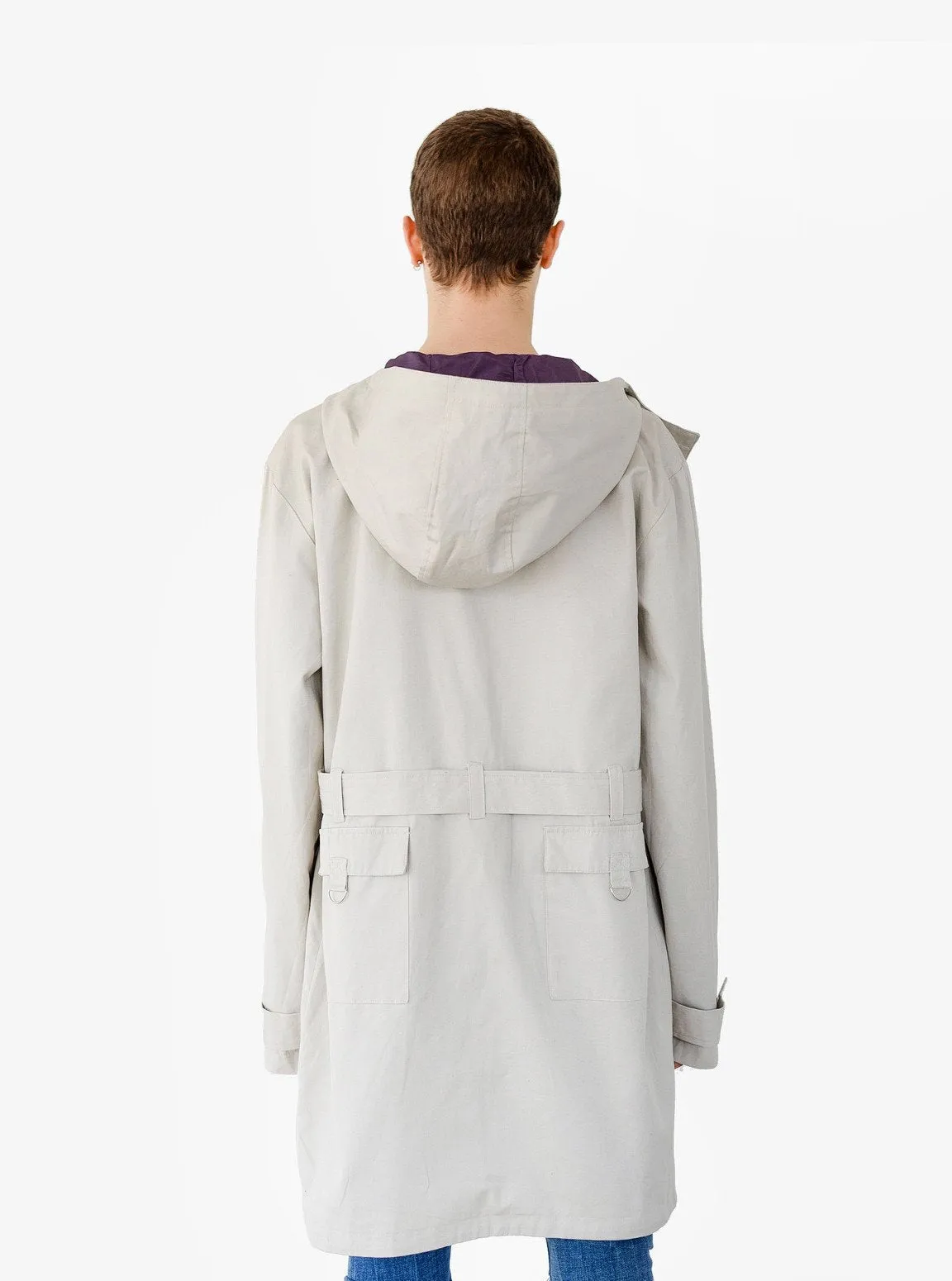 Silver Scale Longline Hooded Jacket in Silver