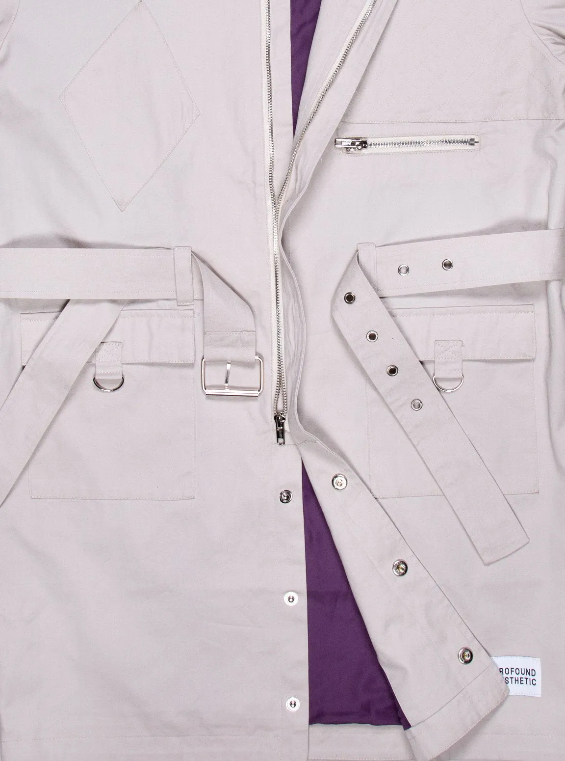 Silver Scale Longline Hooded Jacket in Silver