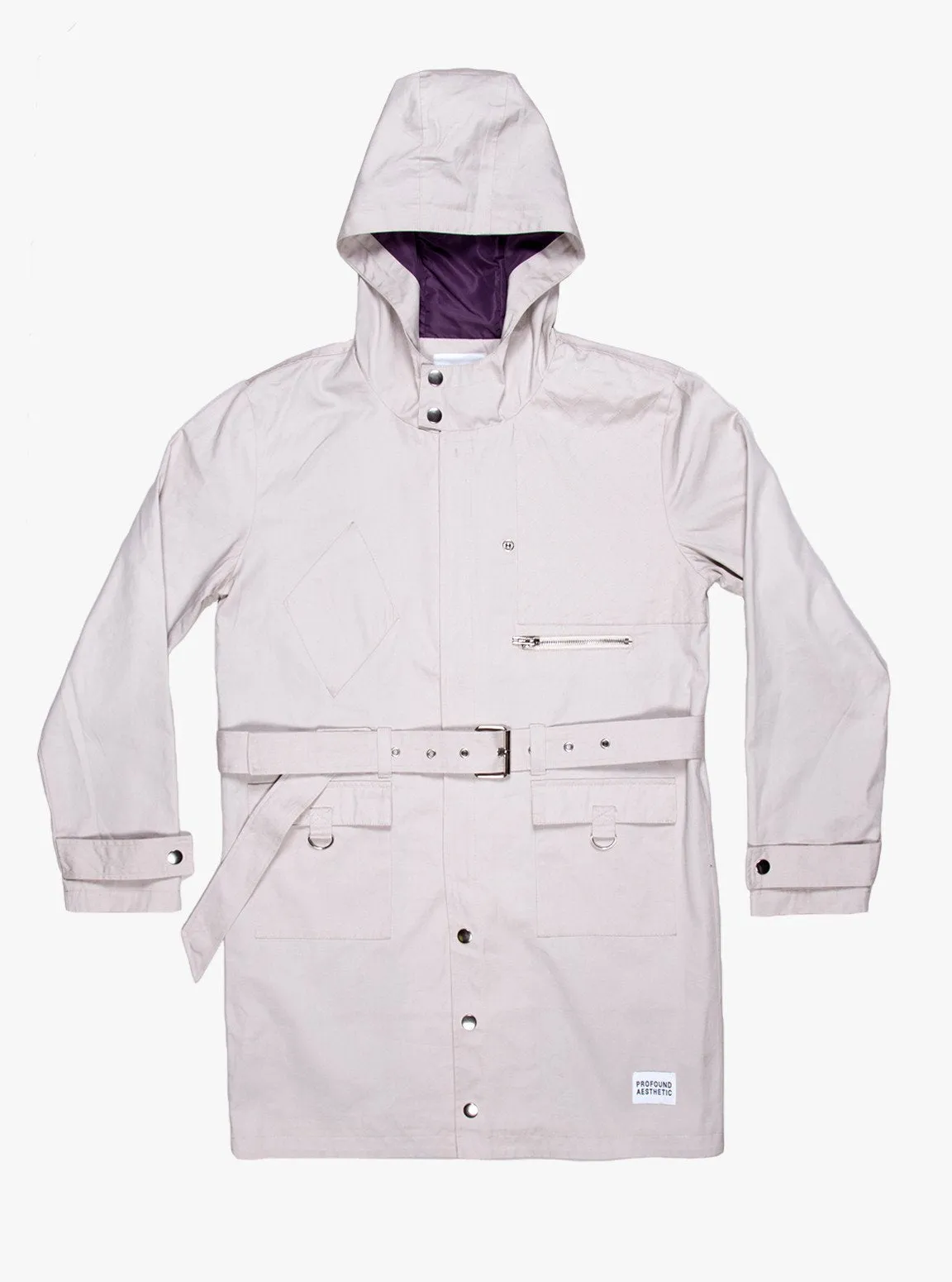 Silver Scale Longline Hooded Jacket in Silver