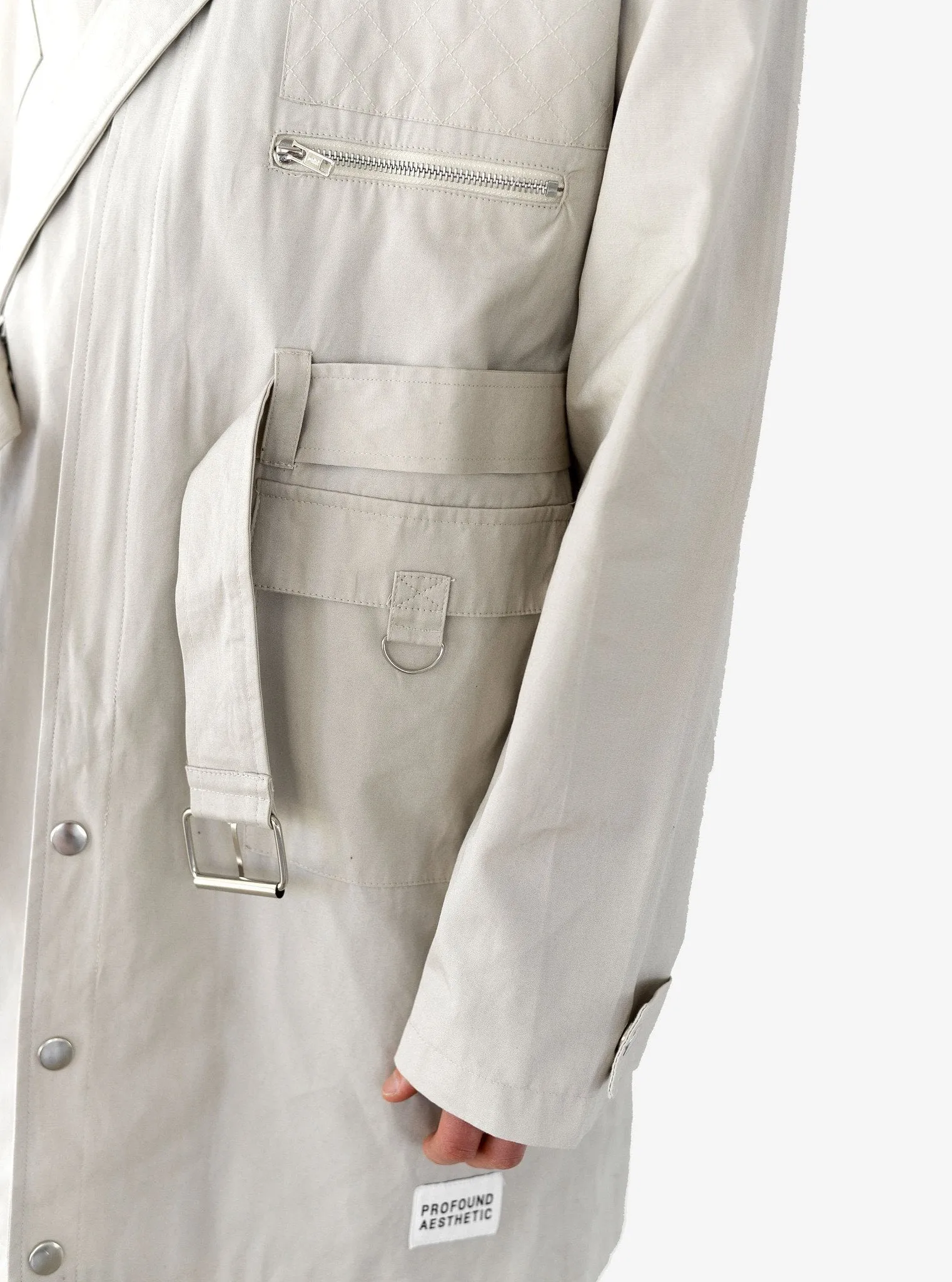 Silver Scale Longline Hooded Jacket in Silver