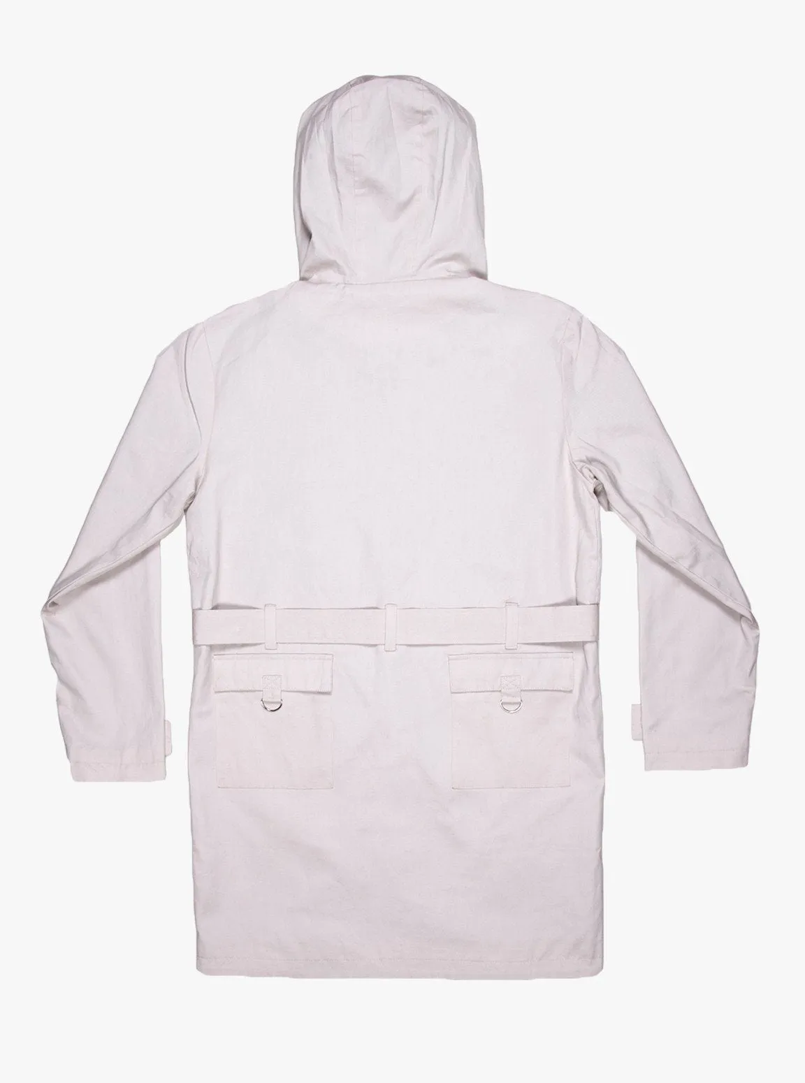 Silver Scale Longline Hooded Jacket in Silver