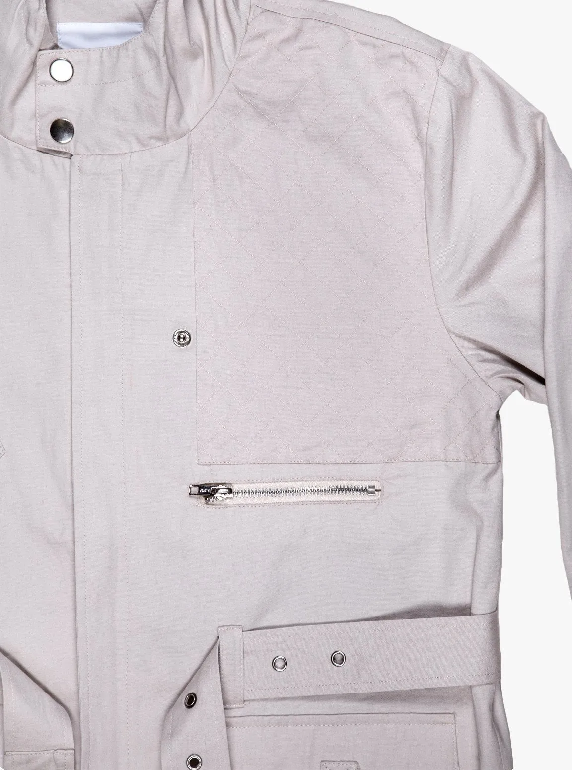 Silver Scale Longline Hooded Jacket in Silver