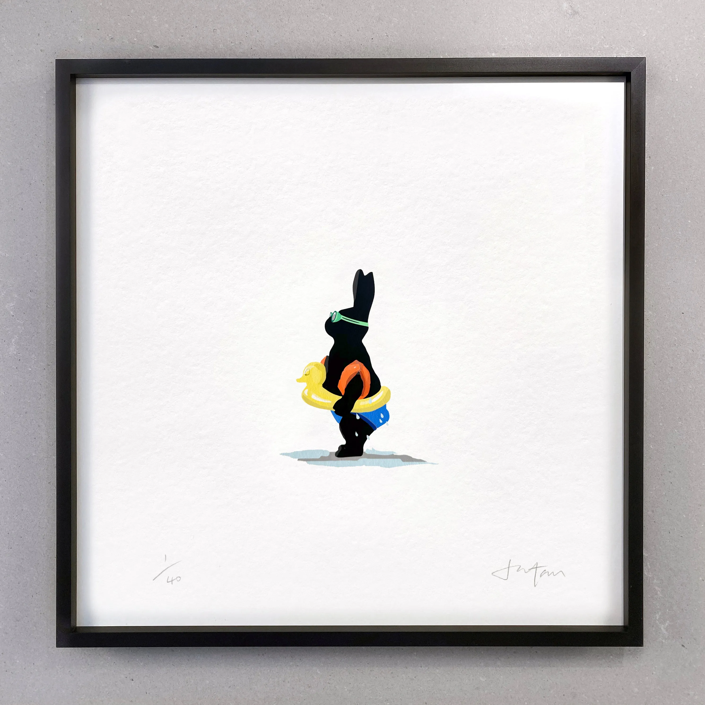 Swimming Rabbit Print
