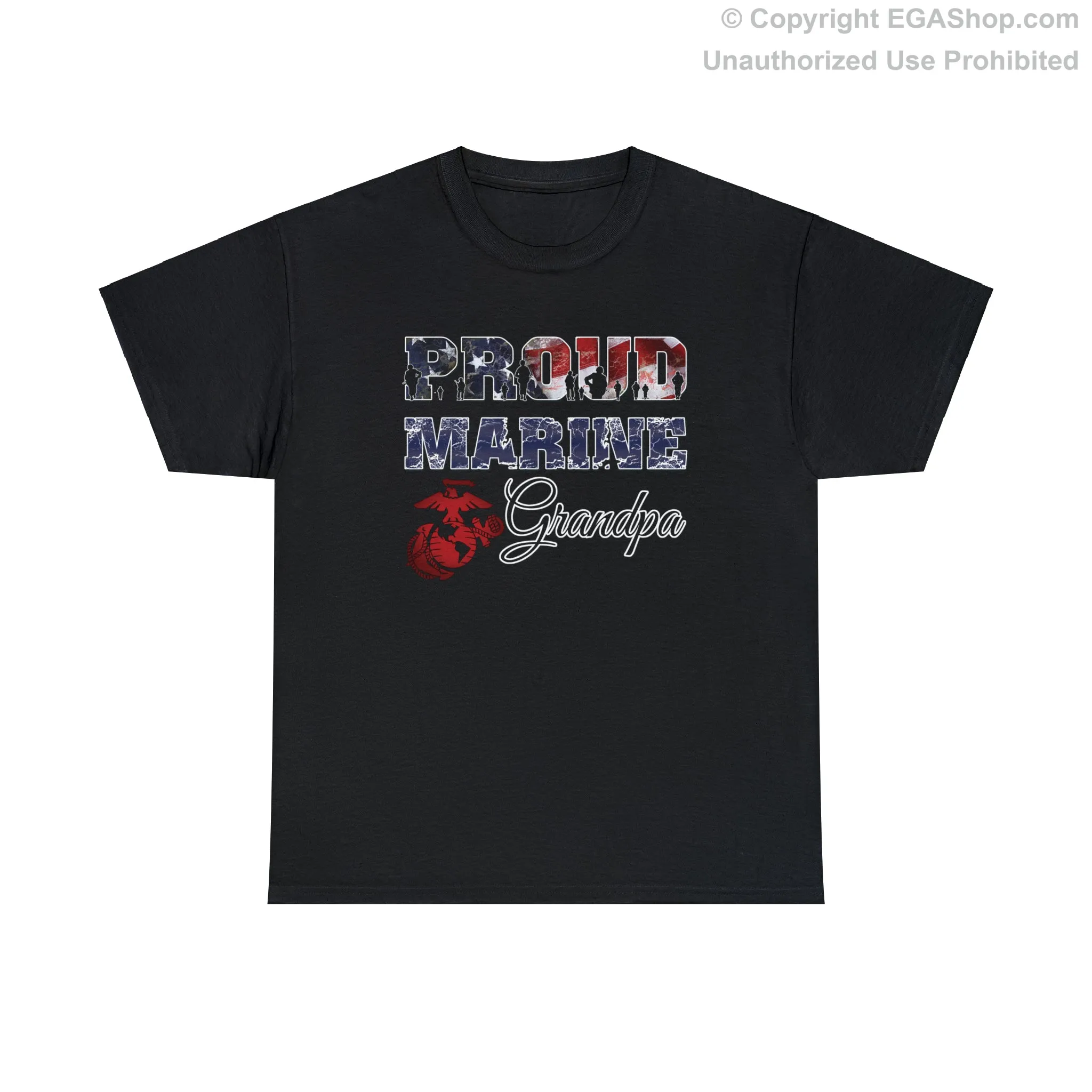 T-Shirt Proud Marine Grandpa (Your Choice of Colors)
