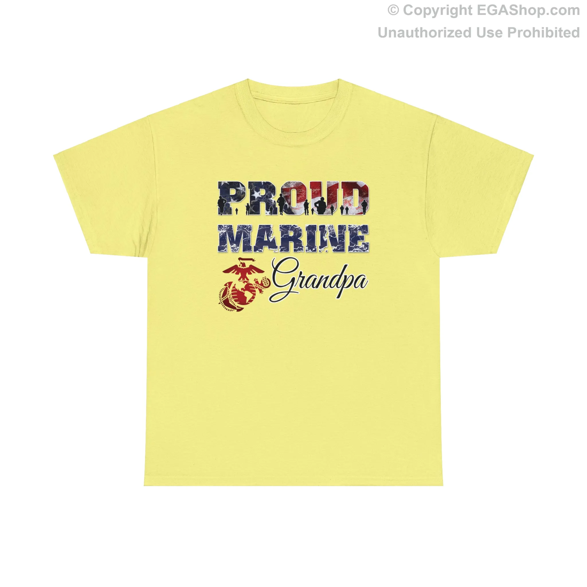 T-Shirt Proud Marine Grandpa (Your Choice of Colors)
