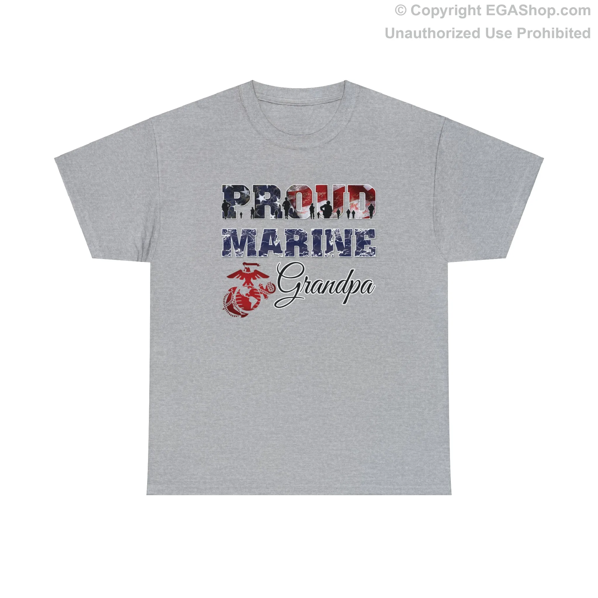 T-Shirt Proud Marine Grandpa (Your Choice of Colors)