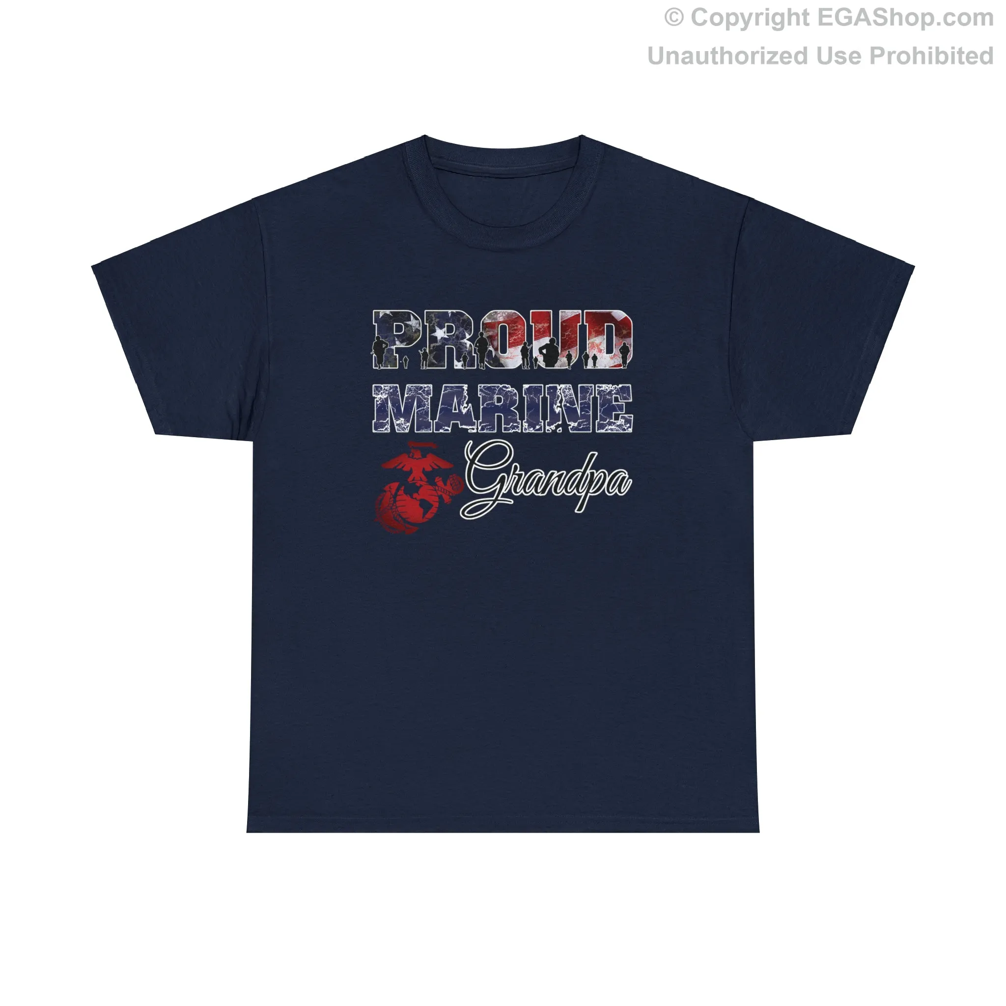 T-Shirt Proud Marine Grandpa (Your Choice of Colors)