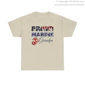 T-Shirt Proud Marine Grandpa (Your Choice of Colors)