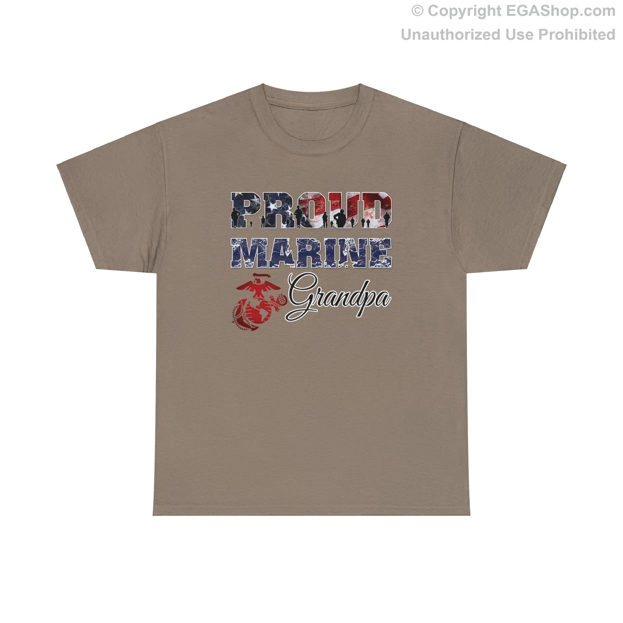 T-Shirt Proud Marine Grandpa (Your Choice of Colors)