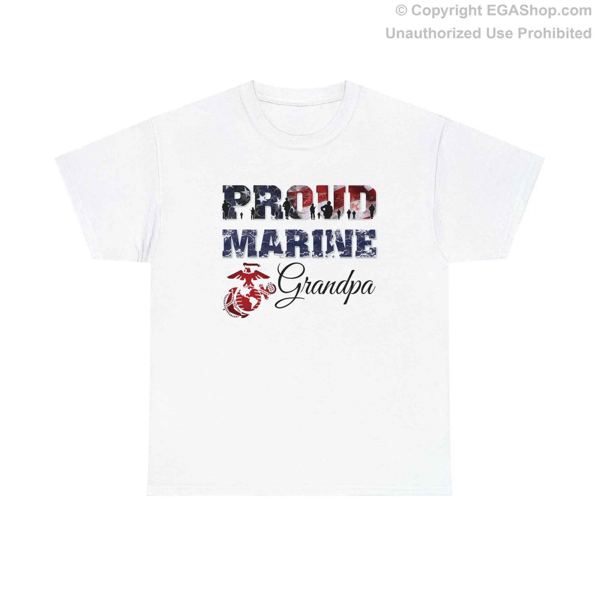 T-Shirt Proud Marine Grandpa (Your Choice of Colors)