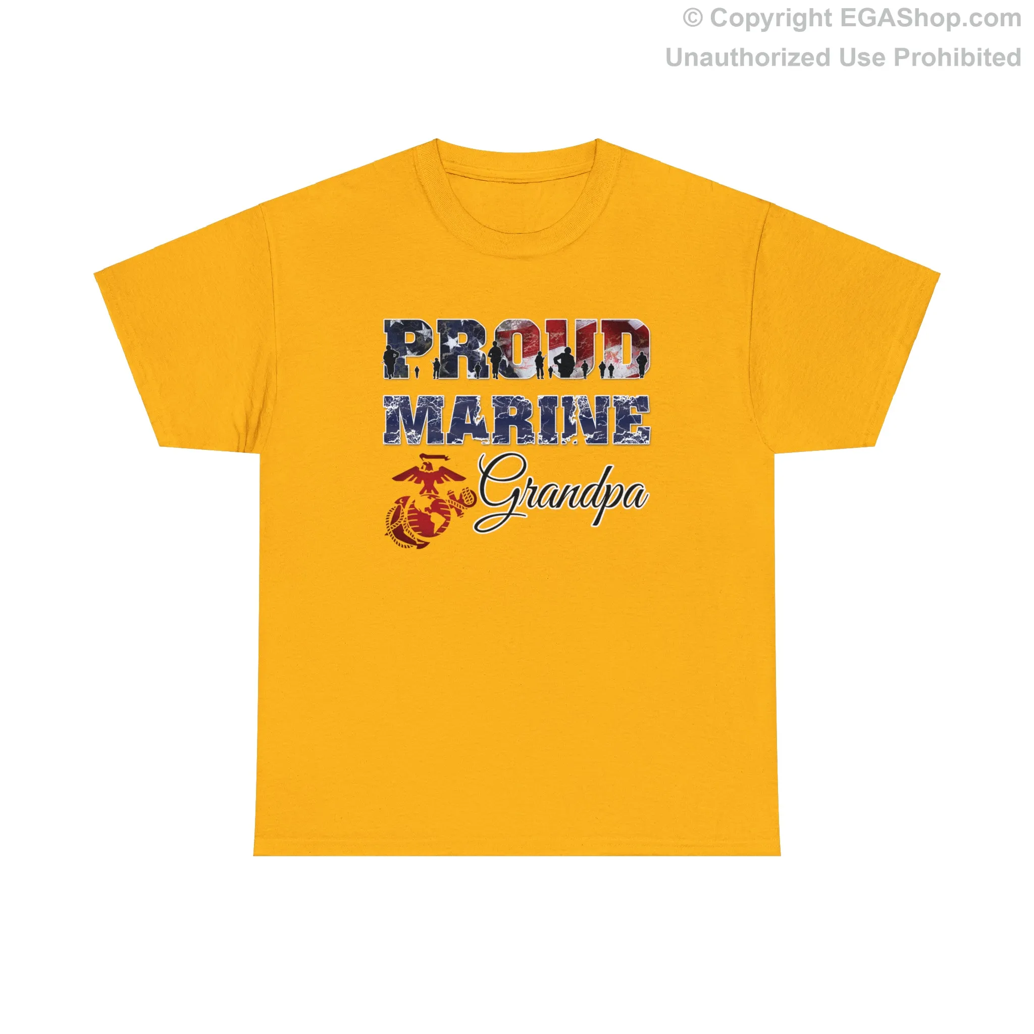 T-Shirt Proud Marine Grandpa (Your Choice of Colors)