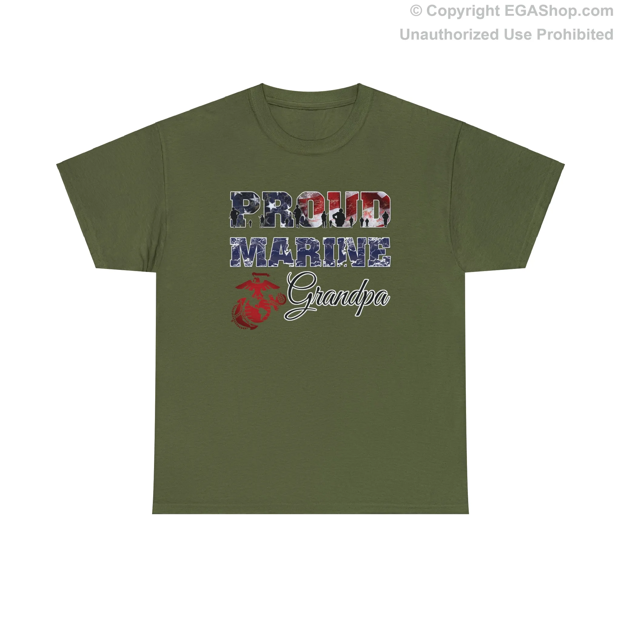 T-Shirt Proud Marine Grandpa (Your Choice of Colors)