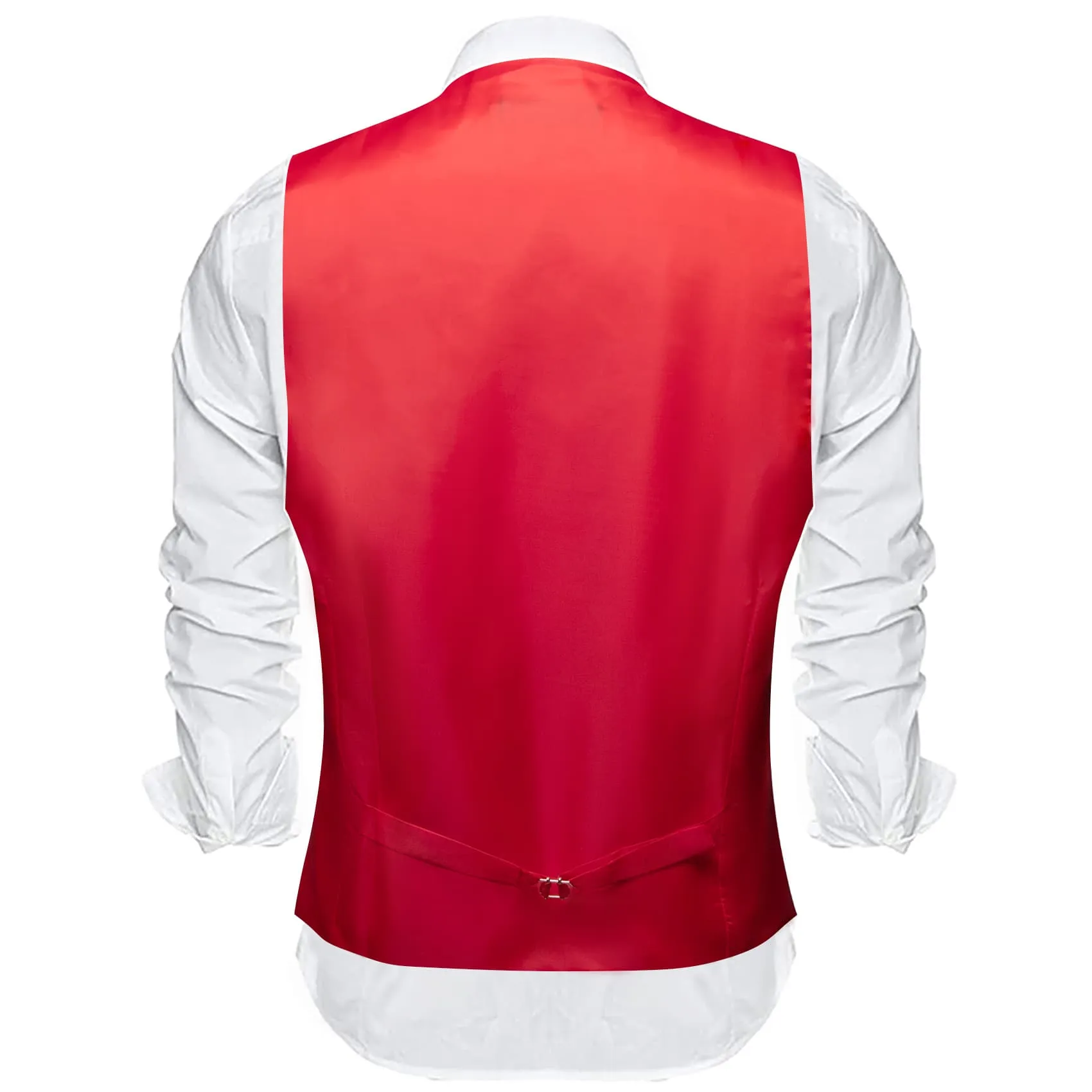 Ties2you Dress Vest Classic Red Solid V Neck Button Up Silk Mens Work Vest Top