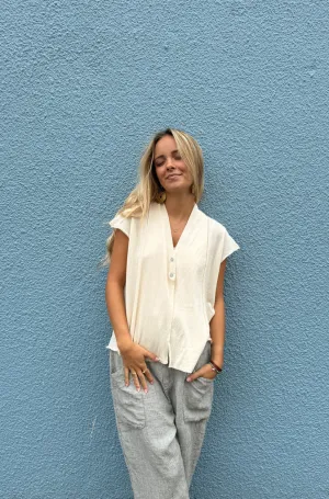 Transit V Neck Knit Cardi in Milk Transit V Neck Knit Cardi in Milk