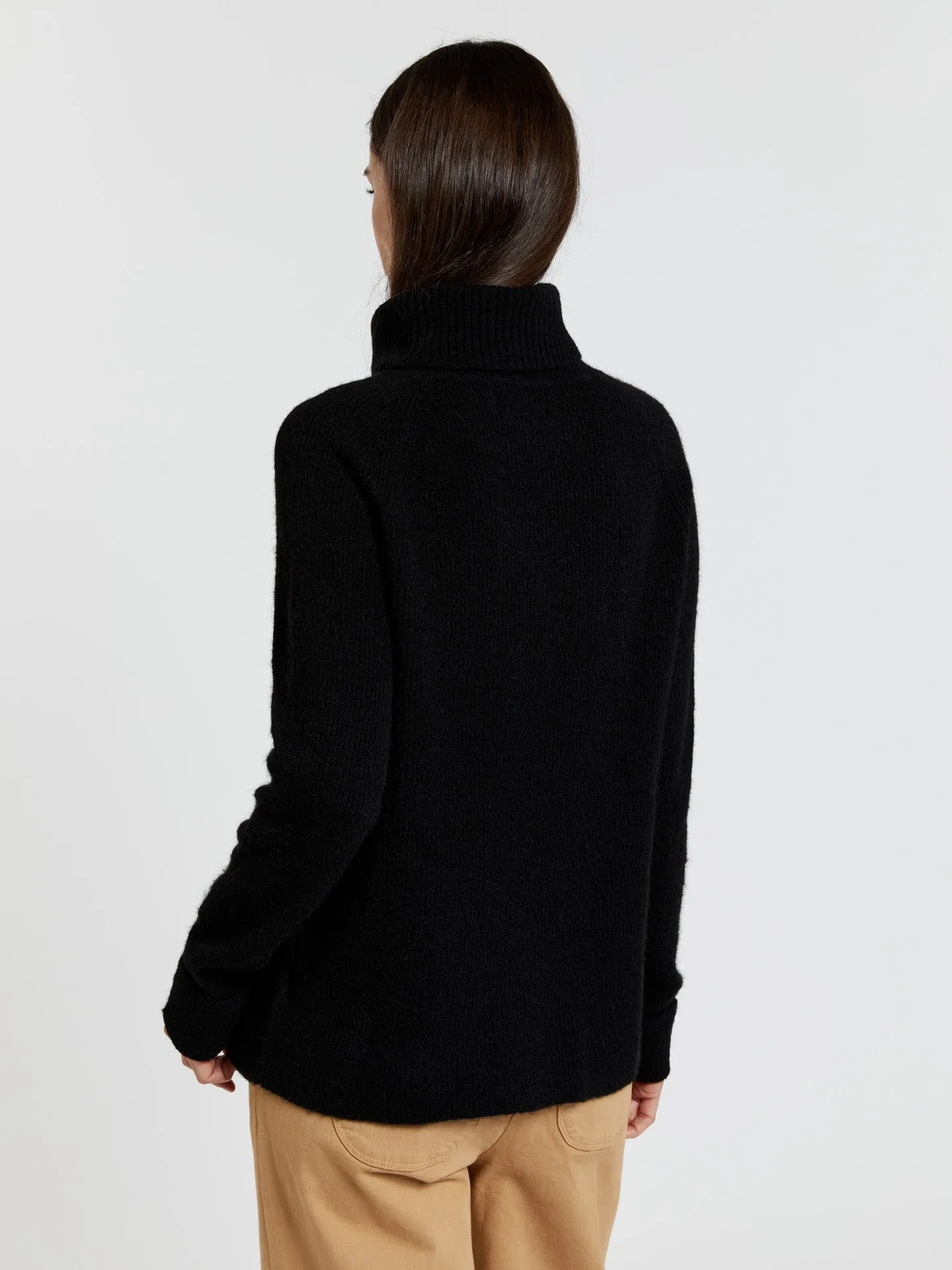 Turtle neck sweater with rib effect