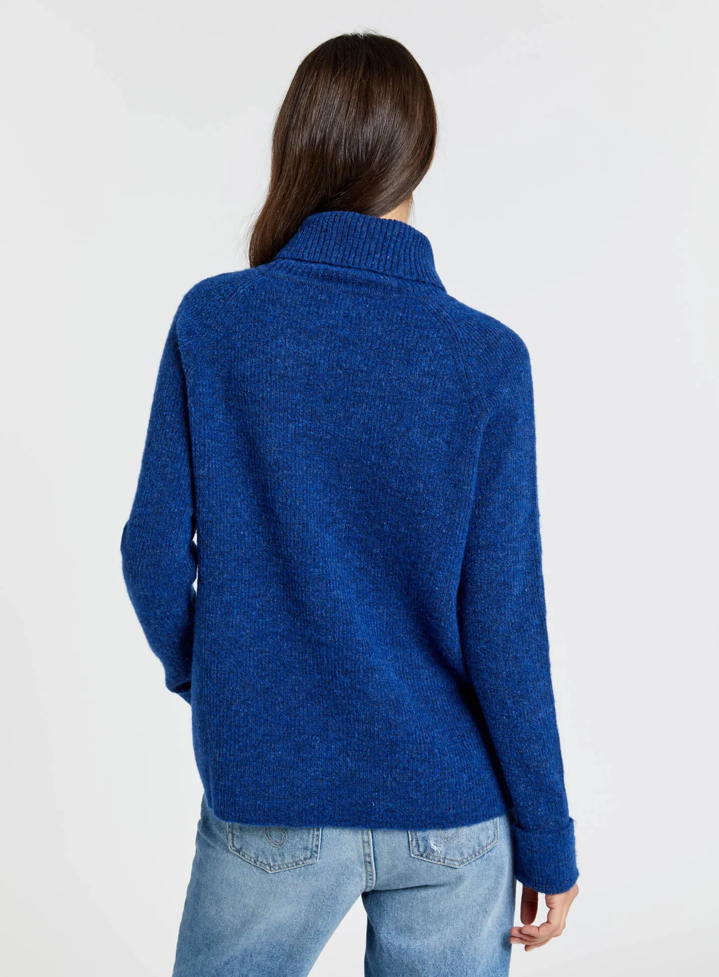 Turtle neck sweater with rib effect