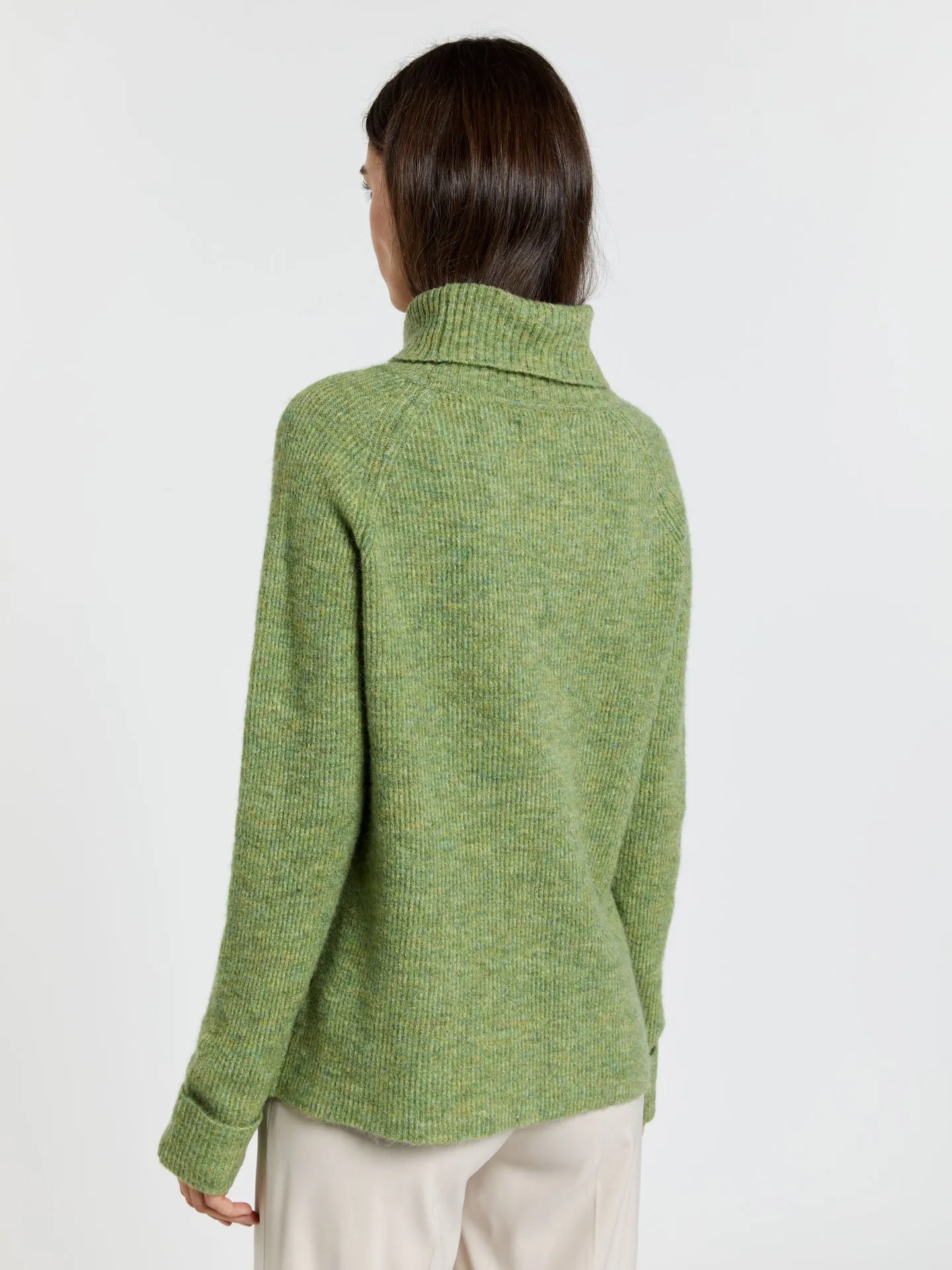 Turtle neck sweater with rib effect