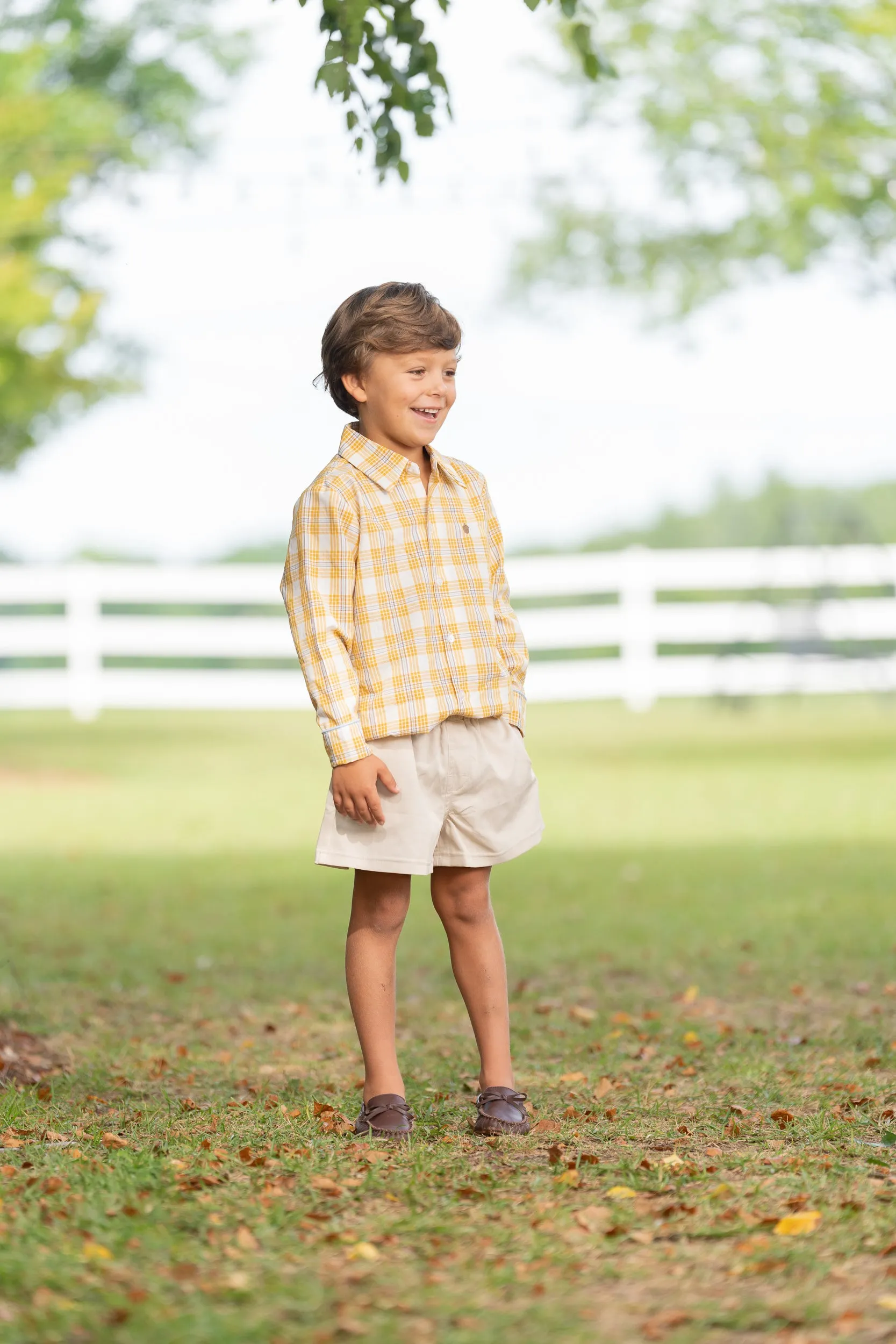 William Mustard & Blue Plaid Oxford Shirt